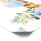 キリン、サファリ、ブルーバブルガム、ボーイ子供部屋 フォトプリント            (角)