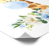 キリン、サファリ、ブルーバブルガム、ボーイ子供部屋 ポスター (角)