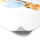 キリン、サファリ、ブルーバブルガム、ボーイ子供部屋 ポスター (角)