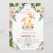 キリン·サファリ·ベイビー·シャワーの招待状 招待状 (正面/裏面)