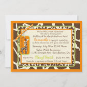 キリン・サファリ・ベビー・シャワー 招待状 (裏面)