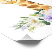 キリン、サファリ、紫の花男女兼用、 フォトプリント            (角)