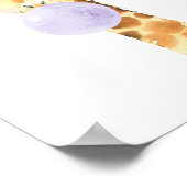 キリン、サファリ、紫色のバブルガム男女兼用、 ポスター (角)