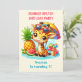 キリン サマー スプラッシュ 誕生日 招待状 女の子 (スタンド正面)