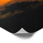 「キリン・サンセット」キリン風景画ポスタープリント ポスター (角)