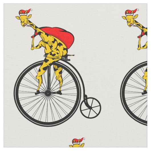 キリン・サンタクロース・クリスマス ファブリック (クローズアップ)