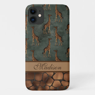 キリン・シック・スクリプト名スタイリッシュトレンディー・サファリ iPhone 11 ケース