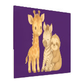 キリン、シマウマ、ナマケモノの金属壁飾り メタルプリント (アングル)