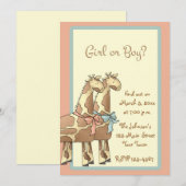 キリン·ジェンダー·リビール·招待状 招待状 (正面/裏面)