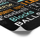 キリン・ジャングル動物園最初の誕生日チョークボード少年 ポスター (角)