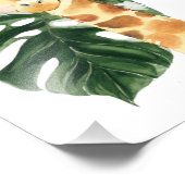 キリン、ジャングル動物、サファリ動物、椰子の葉 フォトプリント            (角)