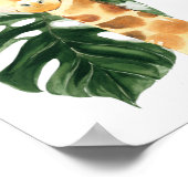 キリン、ジャングル動物、サファリ動物、椰子の葉 ポスター (角)