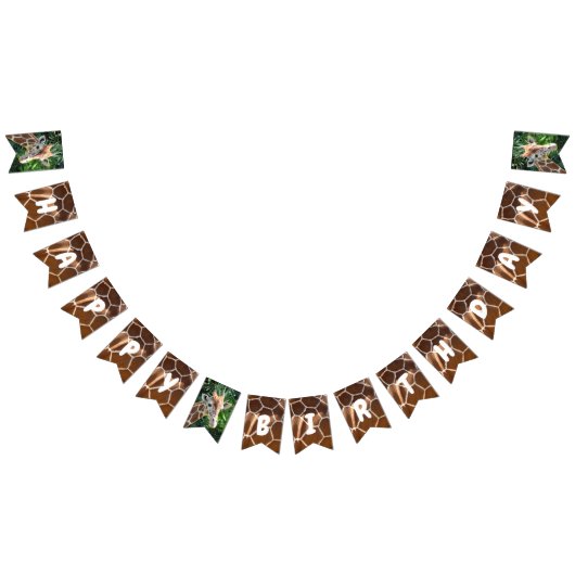 キリン&スキンプリントハッピーバースデーバンティング旗 バンティングフラッグ (全)