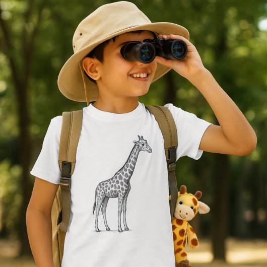 キリン スケッチ キッズ サファリ Tシャツ