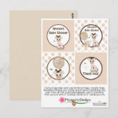 キリン・スニッカードル・ベビー・シャワー・カップケーキ・トッパーズ ポストカード (正面/裏面)