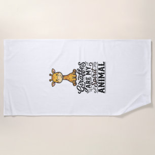 キリン スピリット アニマル ヴィンテージ 彫刻 Tシャツ デザイン ビーチタオル