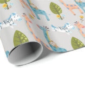 キリン・ゼブラとモンキーパターン ラッピングペーパー (ロールコーナー)