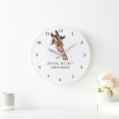 キリン·タング·アウト·アよくはしゃぐンド·ウィンク-テキスト ラージ壁時計 (ホーム)