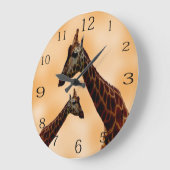 キリン・ダブル・トラブル ラージ壁時計 (傾斜)