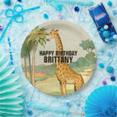 キリン・チルドレン誕生日 ペーパープレート (パーティー)