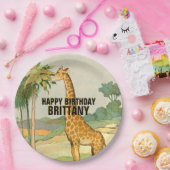 キリン・チルドレン誕生日 ペーパープレート (パーティー)