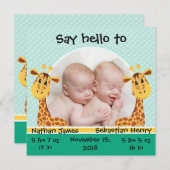 キリン・ツインズ生誕発表 案内状 (正面/裏面)