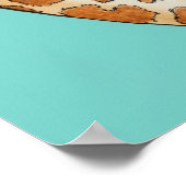 キリン(ティール(緑がかった色)背景付) ポスター (角)