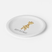 キリン「ハッピーバースデー」かわいいミニマリスト ペーパープレート (アングル)