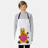 キリン(ハート) エプロン (着用した状態)