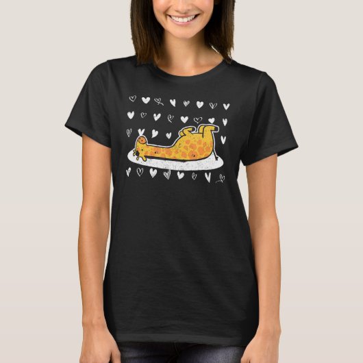 キリン・バレンタイン・デイ野生動物飼育員ペット Tシャツ (正面)