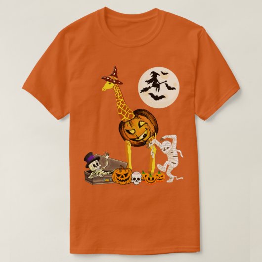 キリン・パンプキンハロウィーンの衣装 Tシャツ (デザイン正面)