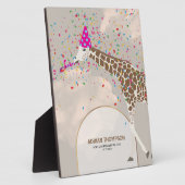 キリン パーティー サファリ 誕生日 絵 Nursery 赤ちゃん フォトプラーク (側面)