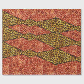 キリン、ヒョウのリボンを印刷 ラッピングペーパー (フラット)