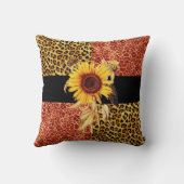 キリン、ヒョウ毛及びヒマワリ クッション (裏面)