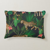 キリン、ヒョウ、ヴィンテージ動物のパターン。 アクセントクッション (裏面)