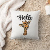 キリン ビンテージ 彫刻 かわいい 動物 Tシャツ_ クッション (ブランケット)
