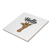 キリン ビンテージ 彫刻 かわいい 動物 Tシャツ_ タイル (側面)