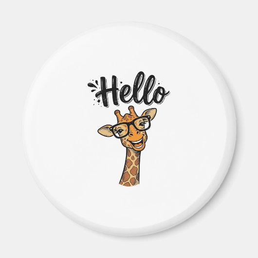 キリン ビンテージ 彫刻 かわいい 動物 Tシャツ_ マグネット (正面)