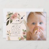 キリン・ピンクフローラガール1stバースデーフォト 招待状 (正面)