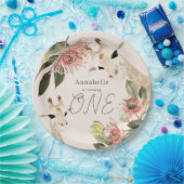 キリン・ピンクフローラガール1st誕生日 ペーパープレート (パーティー)