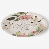 キリン・ピンクフローラガール1st誕生日 ペーパープレート (アングル)