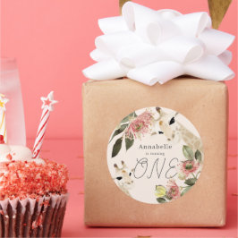 キリン・ピンクフローラガール1st誕生日 ラウンドシール