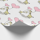 キリン ピンク風船 ママ ベイビーシャワー 女の子 ラッピングペーパー (角)