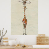 キリン&フクロウ美術 ポスター (キッチン)