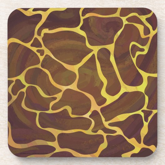 キリン ブラウンとイエローのプリント コースター (正面)