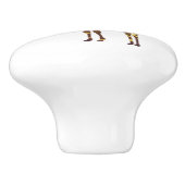 キリン・ブラウンとイエローシルエット セラミックノブ (側面)