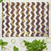 キリン・ブラウン・イエロープリント キッチンタオル (折り畳み)