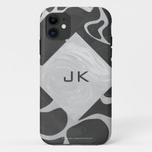 キリン ブラックライトグレー モノグラム iPhone 11 ケース