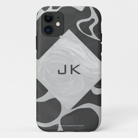 キリン ブラックライトグレー モノグラム Case-Mate iPhoneケース (裏面)