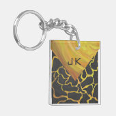 キリン ブラック＆イエロー プリント キーホルダー (正面左)